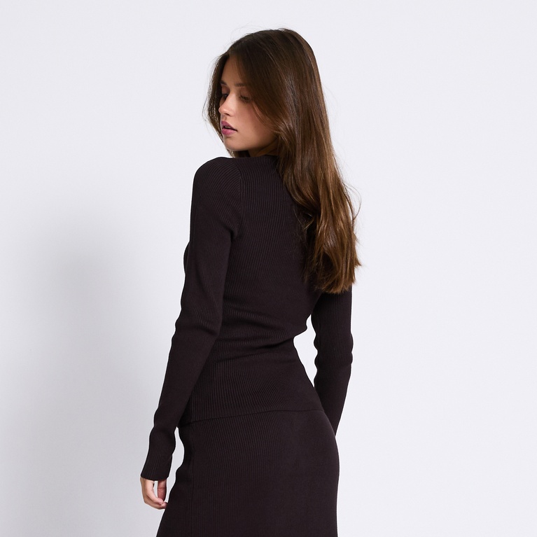 Rib-knit sweater "Laila" Brown